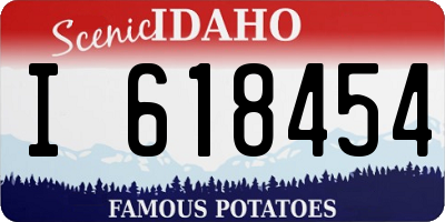 ID license plate I618454