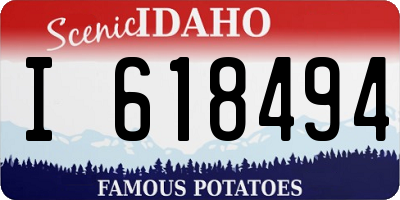 ID license plate I618494