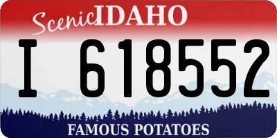 ID license plate I618552