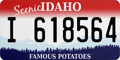 ID license plate I618564