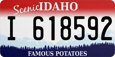 ID license plate I618592