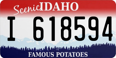 ID license plate I618594