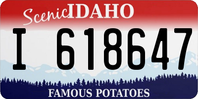 ID license plate I618647
