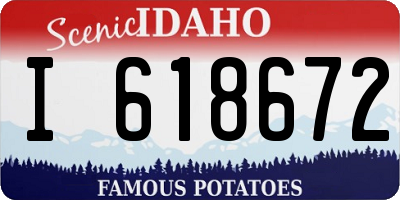 ID license plate I618672