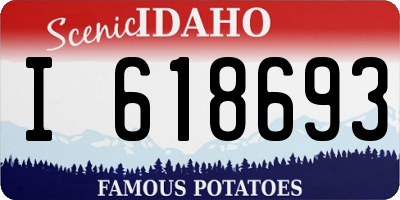 ID license plate I618693