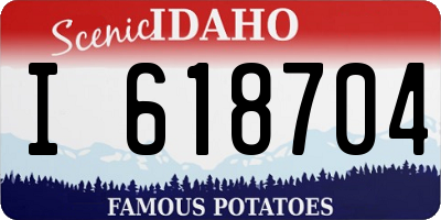 ID license plate I618704