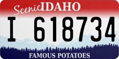 ID license plate I618734