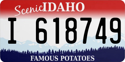 ID license plate I618749