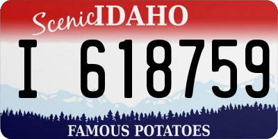 ID license plate I618759