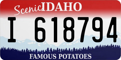 ID license plate I618794