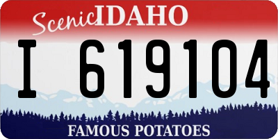 ID license plate I619104