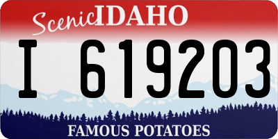 ID license plate I619203