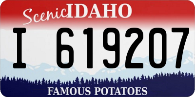 ID license plate I619207