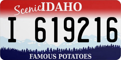 ID license plate I619216