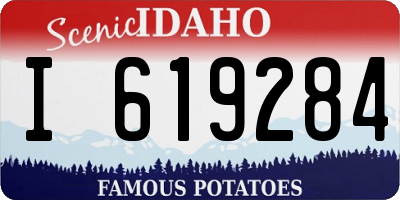 ID license plate I619284