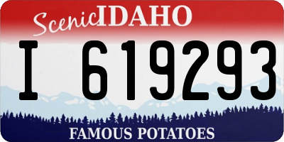 ID license plate I619293
