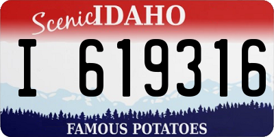ID license plate I619316