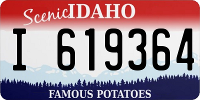 ID license plate I619364