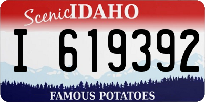 ID license plate I619392