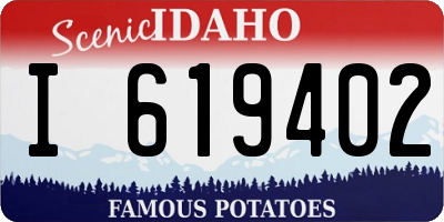 ID license plate I619402