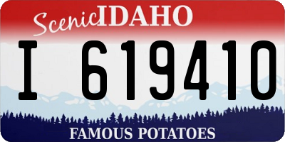ID license plate I619410