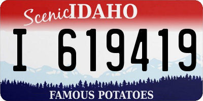 ID license plate I619419