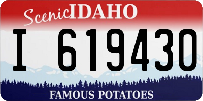 ID license plate I619430