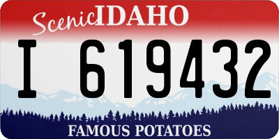 ID license plate I619432