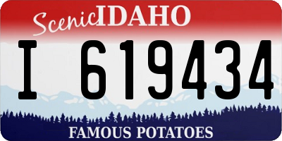 ID license plate I619434