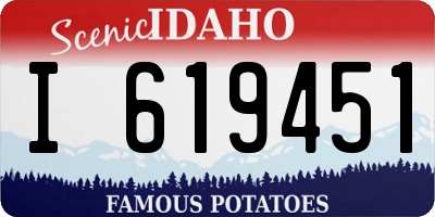 ID license plate I619451
