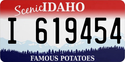 ID license plate I619454