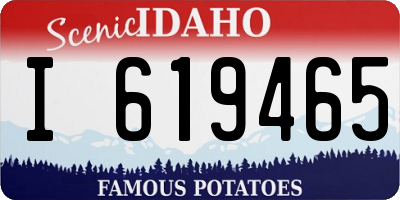 ID license plate I619465