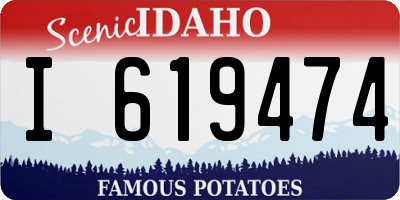 ID license plate I619474