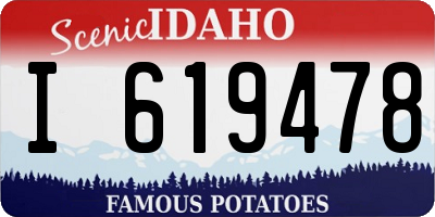 ID license plate I619478