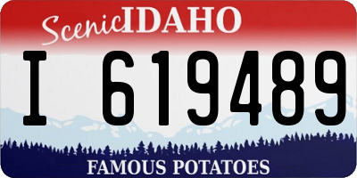 ID license plate I619489