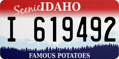 ID license plate I619492