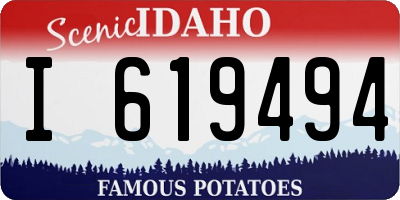 ID license plate I619494