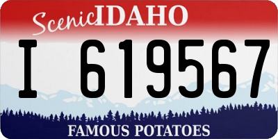 ID license plate I619567