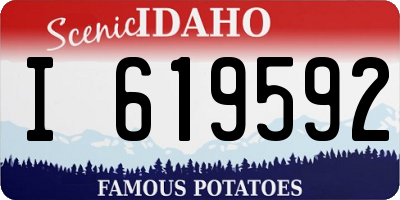 ID license plate I619592