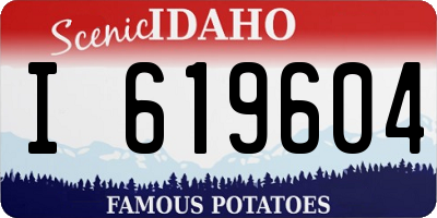 ID license plate I619604