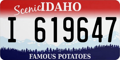 ID license plate I619647