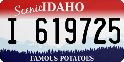 ID license plate I619725