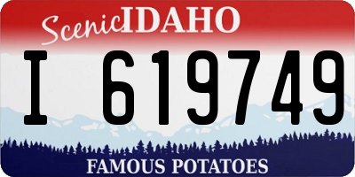 ID license plate I619749