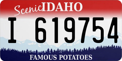 ID license plate I619754