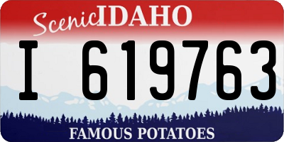 ID license plate I619763