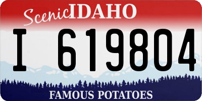 ID license plate I619804