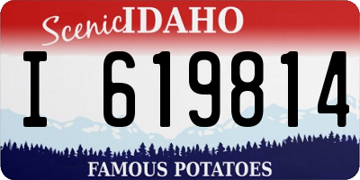 ID license plate I619814