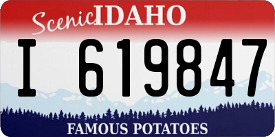 ID license plate I619847