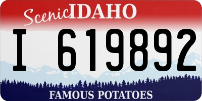 ID license plate I619892