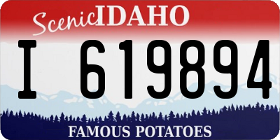 ID license plate I619894